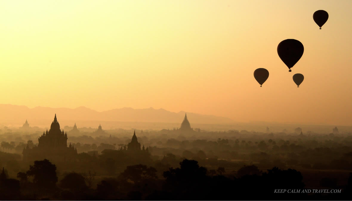 Burma Myanmar Bagan Sunsrise Temples