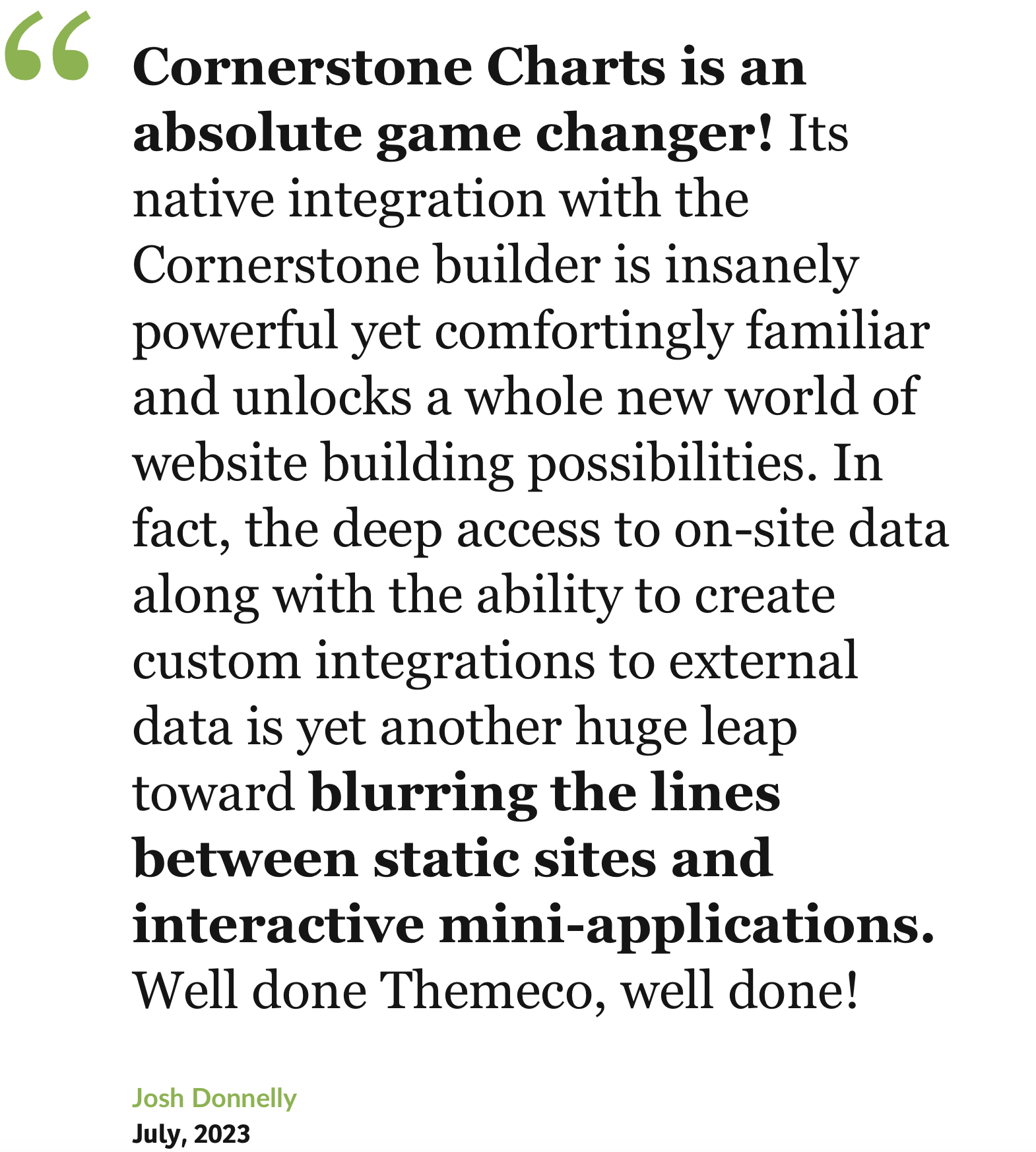 Cornerstone Charts Testimonial 3