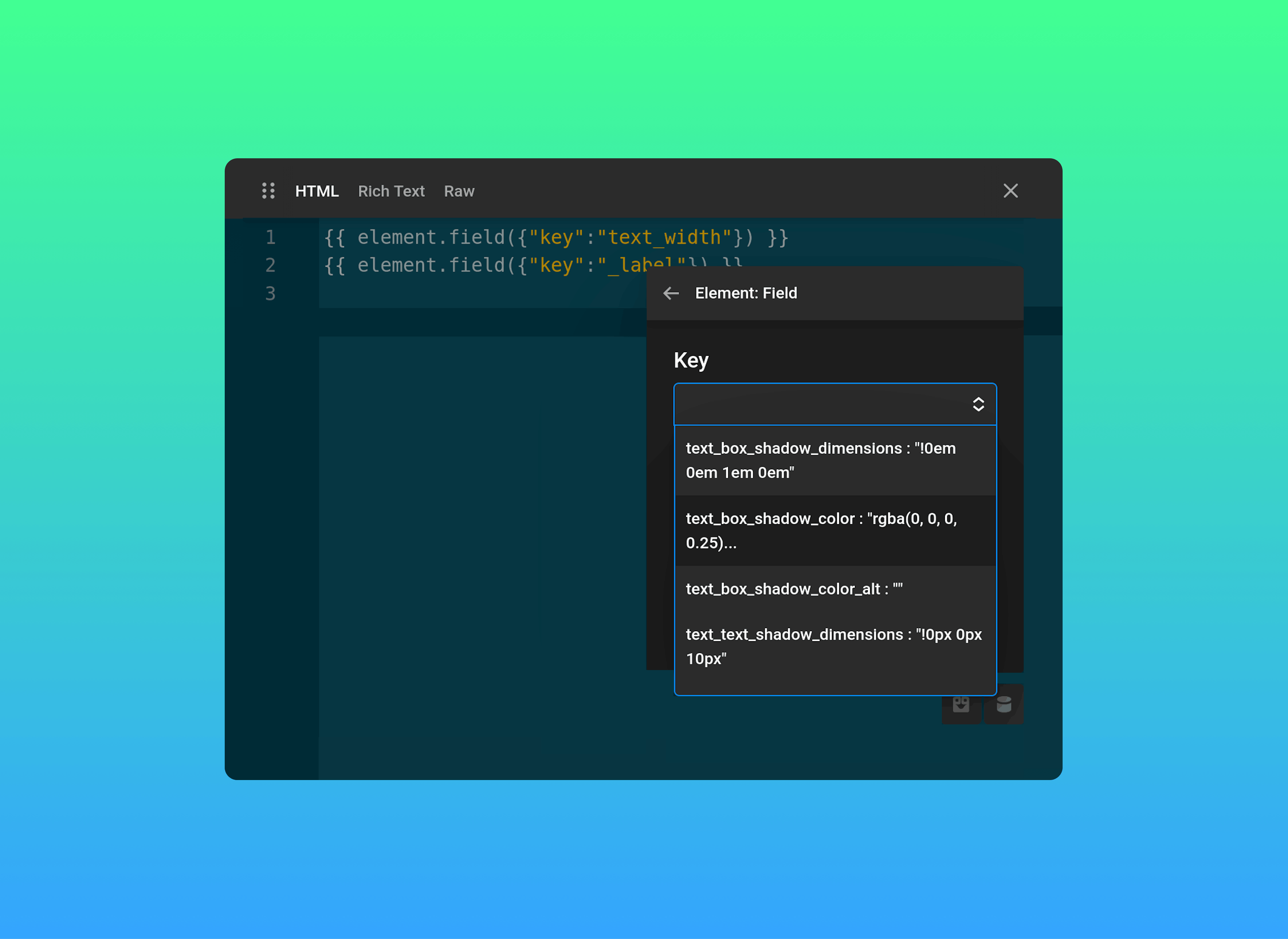 Element Dynamic Content Keys
