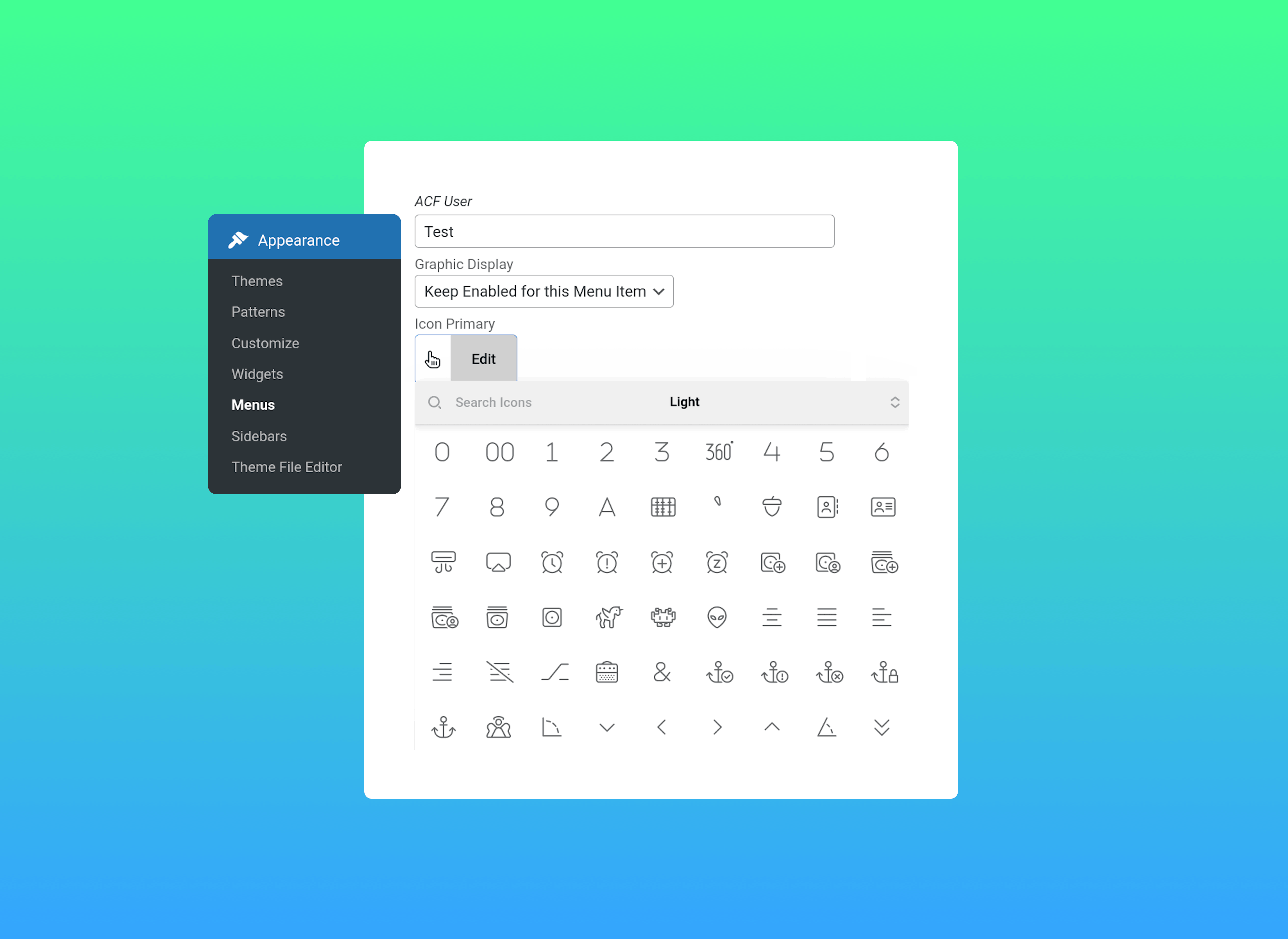 Custom Menu Icon Picker