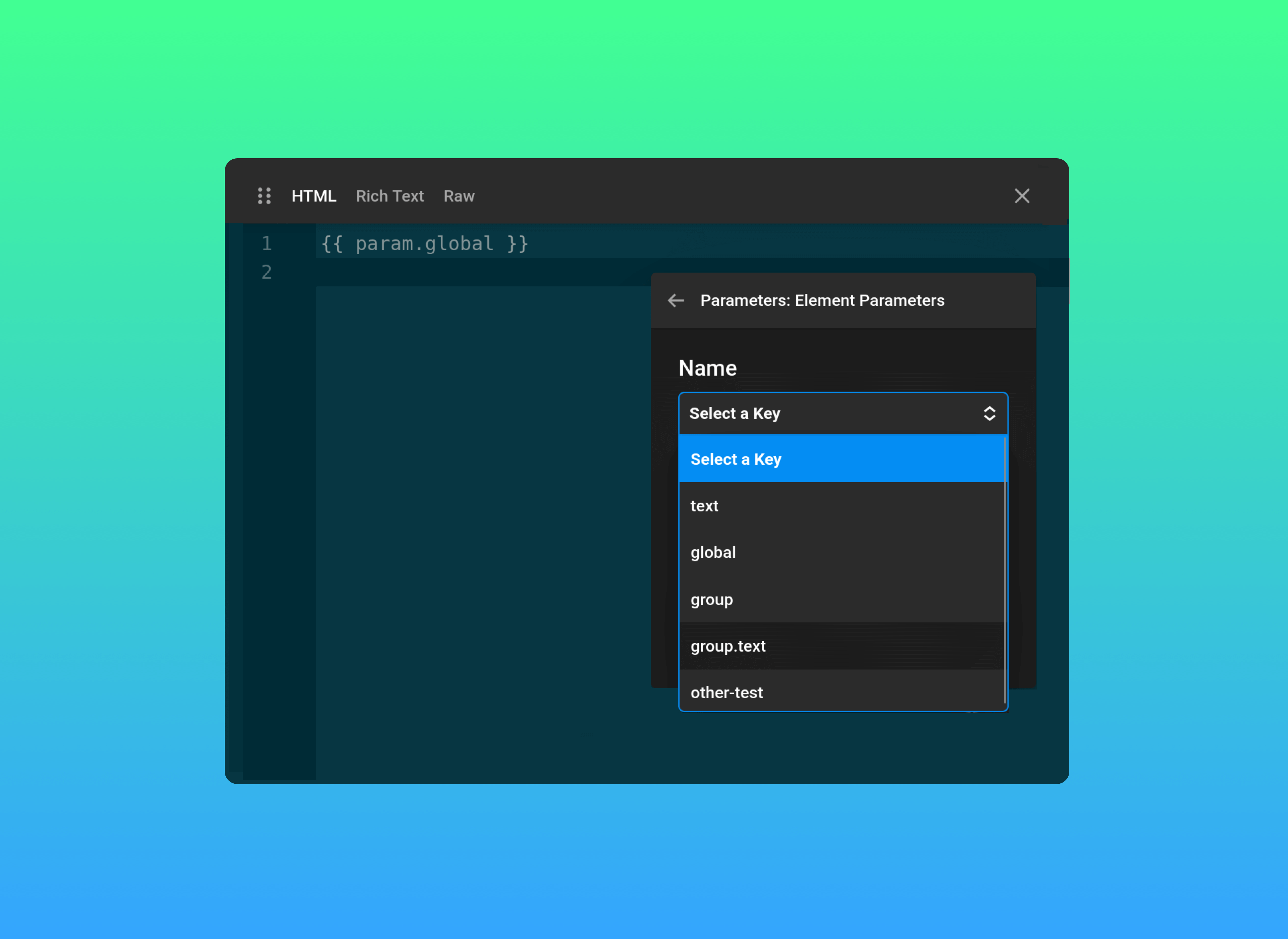 Element Parameters Select
