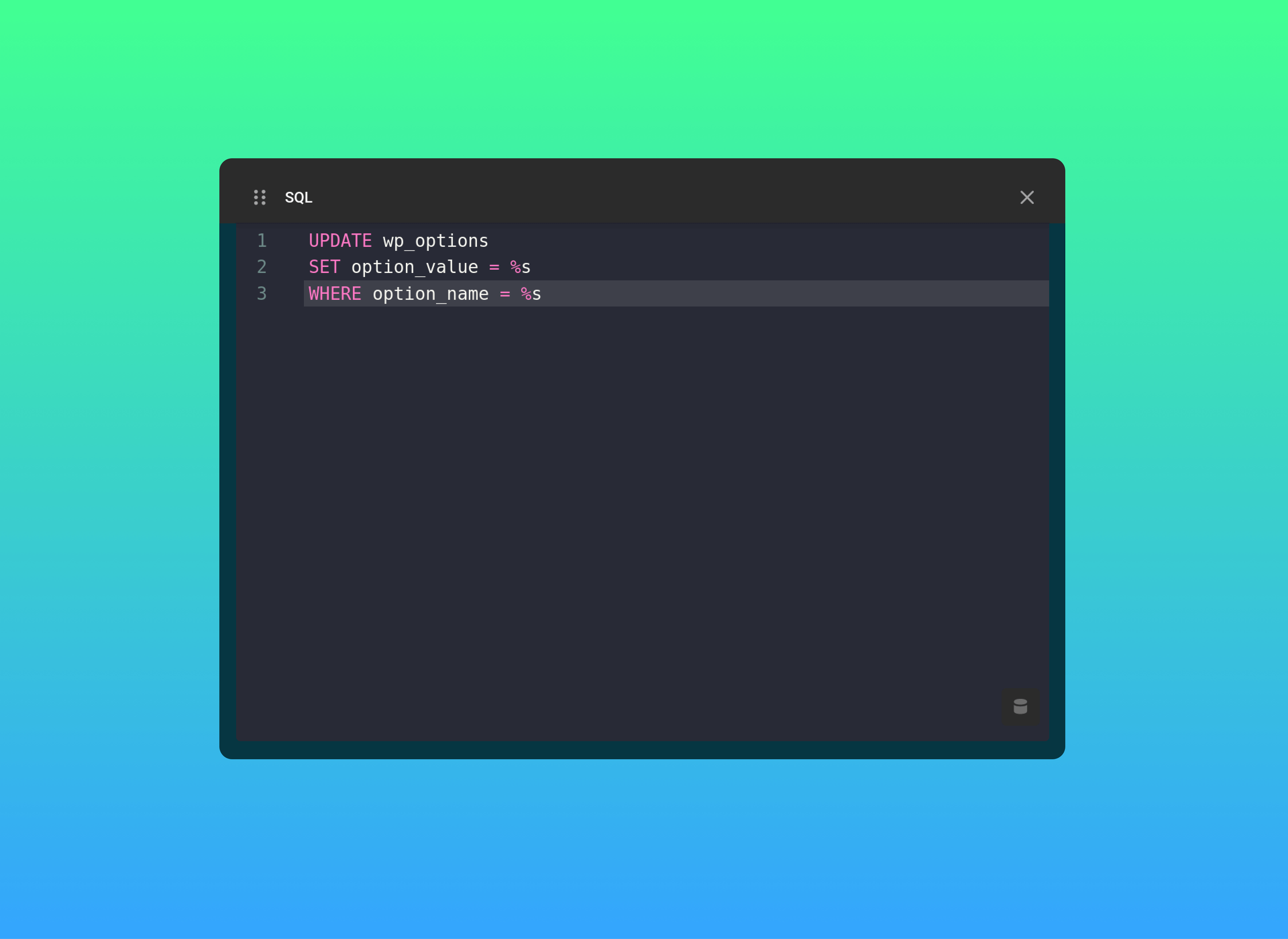 Cornerstone Code Editor SQL Mode
