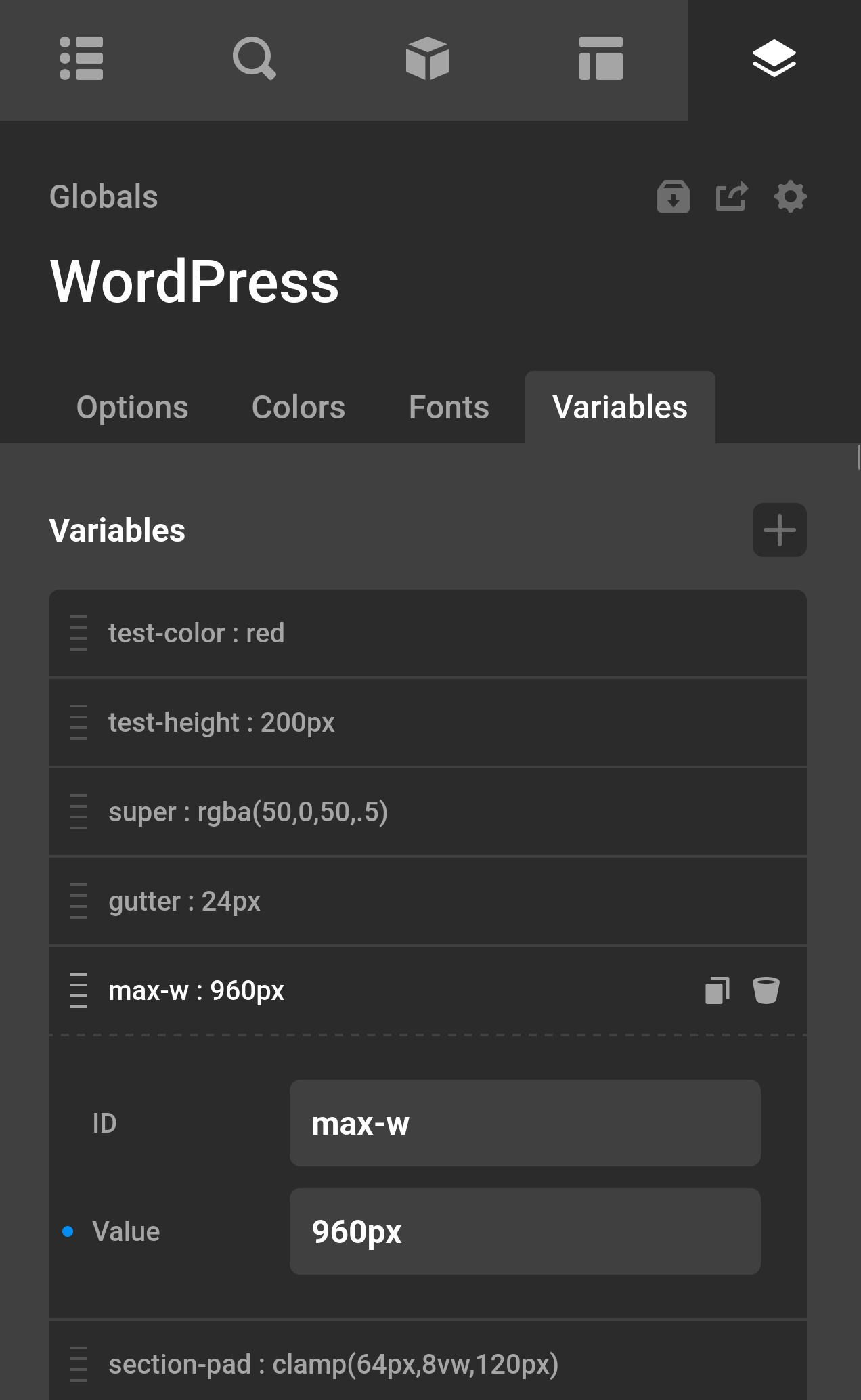 Global Variables UI