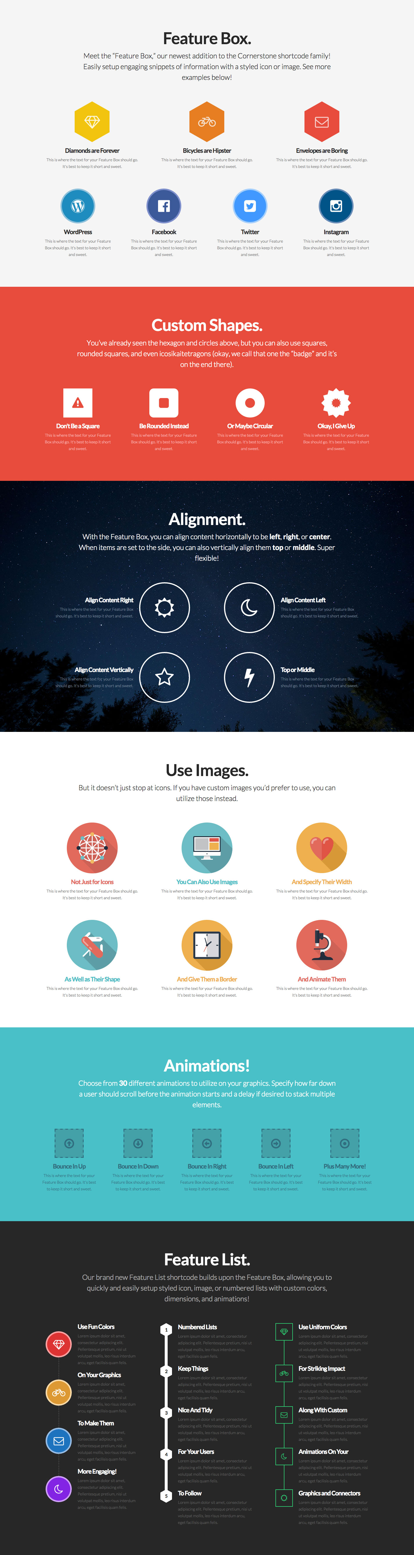 Feature Box and Feature List Examples